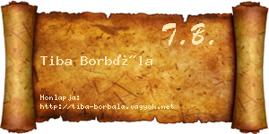 Tiba Borbála névjegykártya